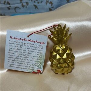 Gold Holiday Pineapple Ornament